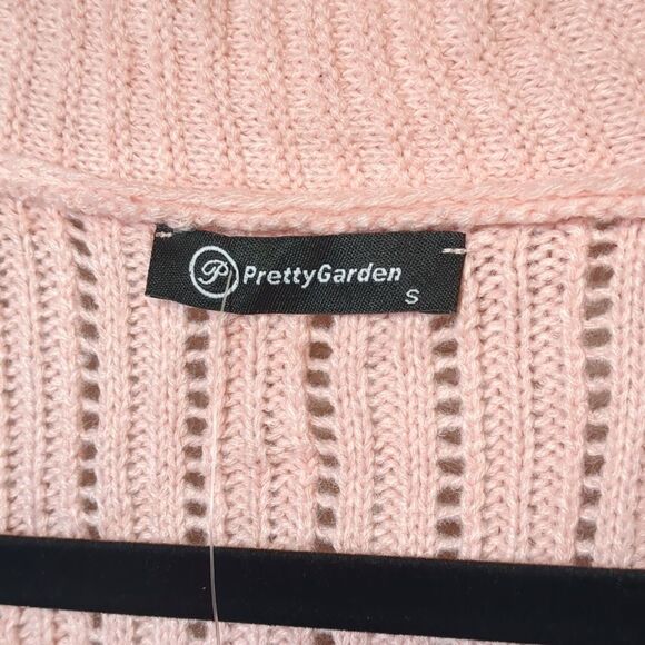 Women's Loose Fit Open Front Cardigan Long Cable Knit Sweater Sz Small NWT Pink - Picture 5 of 9